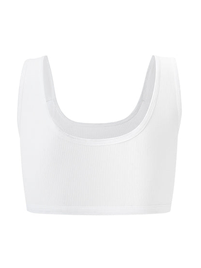 3 piezas de sujetador para niñas, ropa interior para niñas, copa fija no extraíble, cómoda correa ancha para el hombro