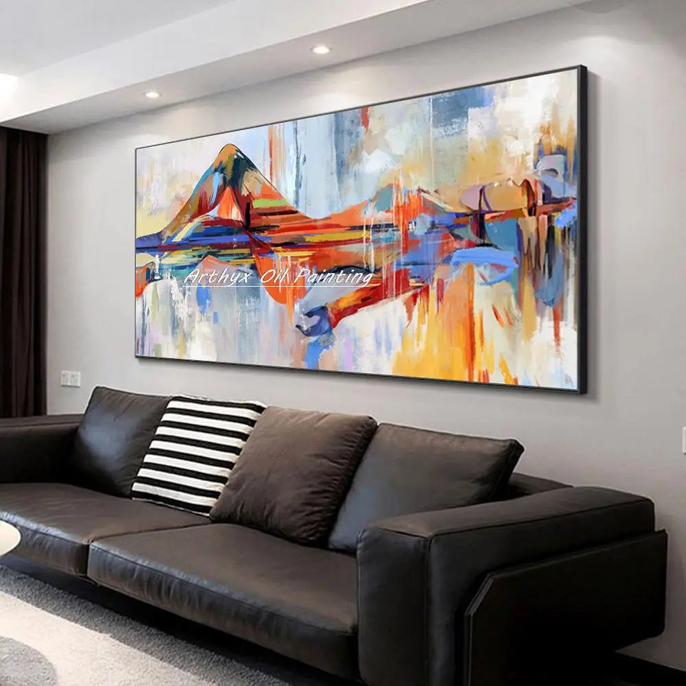 Arthyx-pinturas al óleo de La Bella Durmiente pintadas a mano sobre lienzo, carteles de arte abstracto moderno, cuadro de pared, decoración del hogar para sala de estar(paquete SWITCH IN ART completo)