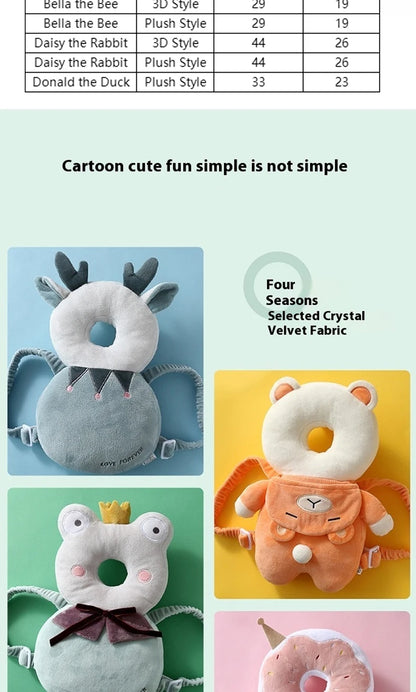 Andadores para bebés, cojín de protección para la cabeza, almohadilla de felpa de animales, correas ajustables, almohadilla protectora para bebés, regalo de ducha para niños pequeños