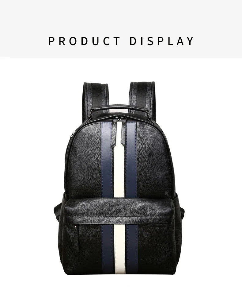 2024 nuevo diseño de moda para hombres, mochila marrón de cuero genuino para ordenador portátil, mochila escolar, bolsa de día para niños, bolsas de viaje grandes para hombres