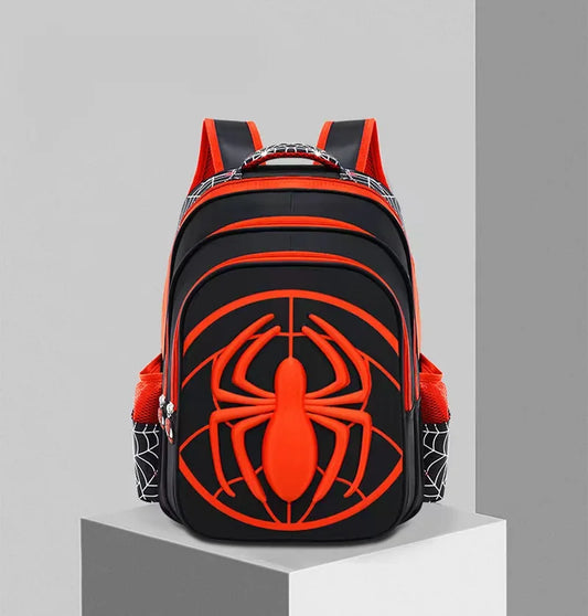 Bolso escolar para niños, mochila con patrón de araña roja y negra, juego de estuche para lápices, Boutique