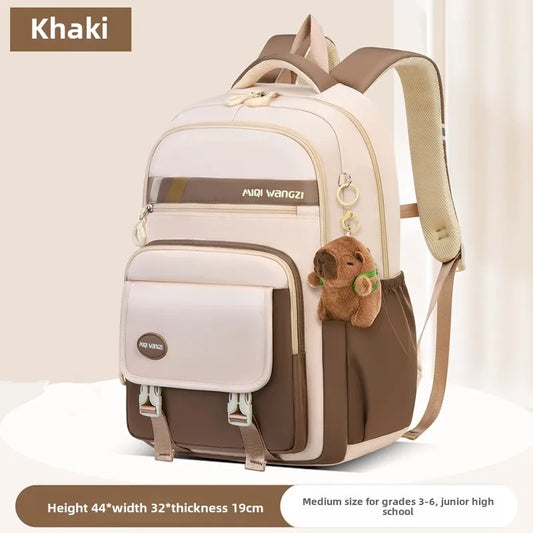 Mochila escolar para niños con colgante de dibujos animados para niños, mochila escolar Kawaii para adolescentes, mochilas ortopédicas impermeables para niñas y niños