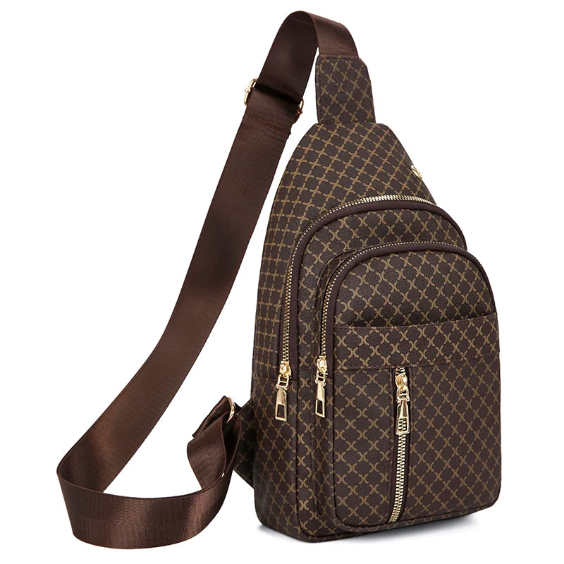 Bolso de pecho de cuero PU ligero con múltiples bolsillos para hombre, bolso cruzado informal Unisex, adecuado para desplazamientos diarios, bolso de hombro