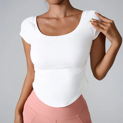Ctenkevet Tight Athletic Short Sleeves Women Outdoors Quick-Dry Top Female Gym Workout T-ShirYoga Clothes Sport Outfit For Woman