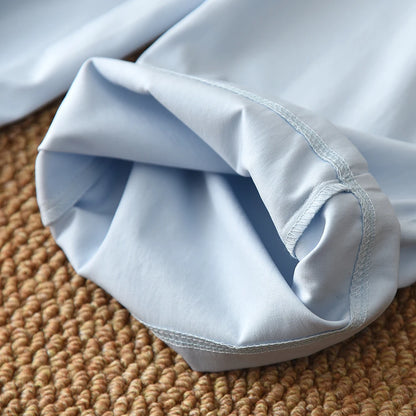 Conjunto Casual Azul Dulce y Lindo Estilo Coreano con Top de Tirantes de Encaje y Pantalones Anchos de Dos Piezas para Niñas de 3 a 7 Años para el Verano