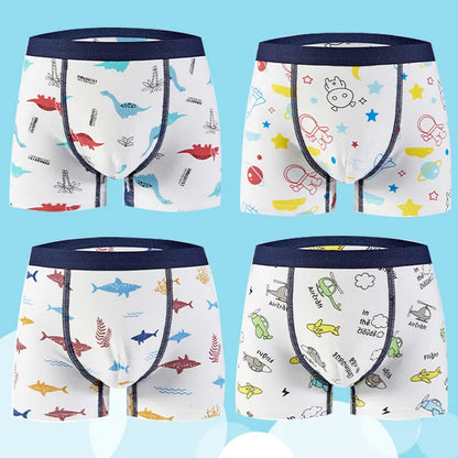 Conjuntos de calzoncillos tipo bóxer para niños, ropa interior de algodón para niños, calzoncillos para bebés, bragas suaves con estampado de dinosaurio de dibujos animados para adolescentes, 4/8 Uds.