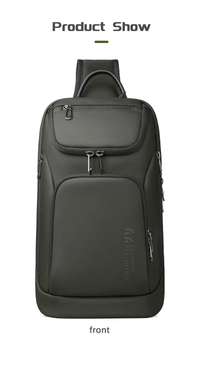 Bolso de hombro multifunción HK para hombre, bolso cruzado impermeable, apto para iPad de 11 pulgadas, bolso bandolera ligero para viajes al aire libre