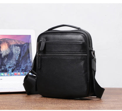 100% bolso de hombro de cuero genuino para hombre, bolsos de mensajero a la moda, bolsos para hombre, bolsos cruzados para hombre, bolso de mano de piel de vaca para hombre, bolso bandolera