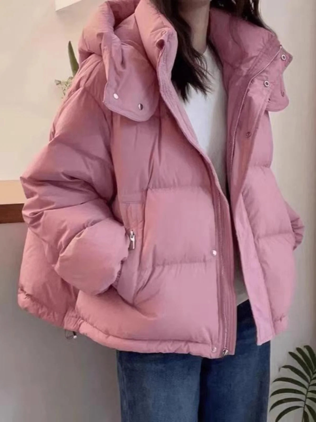 High Quality Thickened Hooded down Cotton Jacket for Autumn Winter Short Stylish Versatile Small Size Teenage Girl Coat
