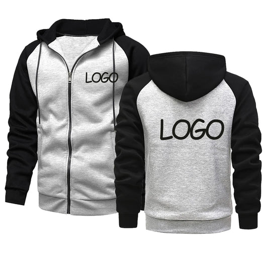 DIY personaliza tu logotipo de la marca sudadera con capucha informal para hombres y mujeres Tops contraste Zip calle personalidad sudadera regalos personalizados