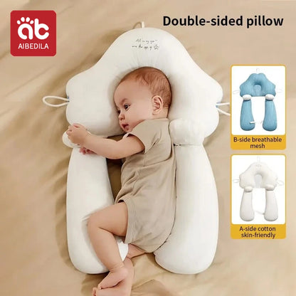 Almohada de bebé de Color sólido, cama para recién nacido, almohada relajante, almohada multifuncional para dormir lateral rebotable, transpirable y cómoda