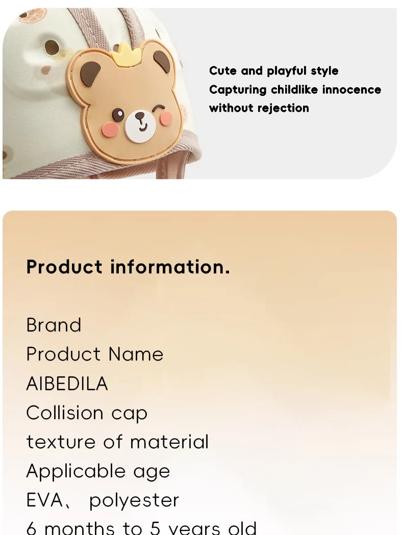 AIBEDILA protección de 360 grados casco anticaída para bebé Protector de cabeza ajustable para niños pequeños sombreros de protección de seguridad suaves aprender a caminar