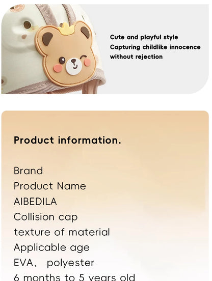 AIBEDILA protección de 360 grados casco anticaída para bebé Protector de cabeza ajustable para niños pequeños sombreros de protección de seguridad suaves aprender a caminar