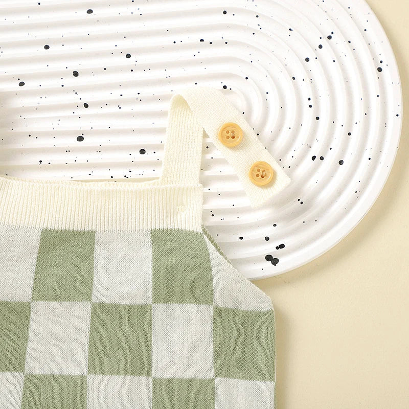 Body infantil, ropa de 0 a 18m con patrón a cuadros para recién nacidos, niños y niñas, mono informal sin mangas, mono, trajes para niños pequeños de una pieza