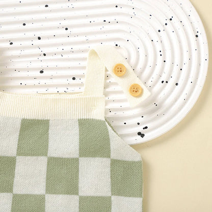 Body infantil, ropa de 0 a 18m con patrón a cuadros para recién nacidos, niños y niñas, mono informal sin mangas, mono, trajes para niños pequeños de una pieza