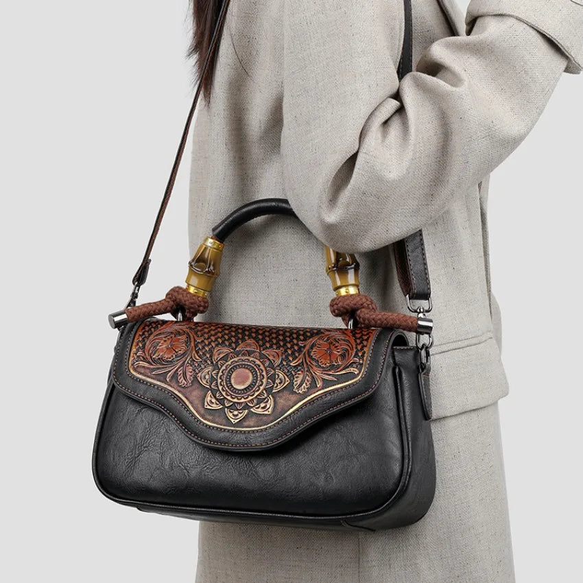Bolso de hombro Retro para mujer, bandolera Diagonal con estampado 3D de alta calidad, clásico, para oficina, no demasiado grande o demasiado pequeño, de lujo