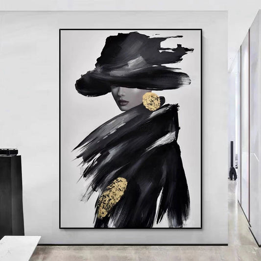 Póster de Retrato de Mujer Sensual en Lienzo, Arte Hecho a Mano, Cuadro de Lujo de Gran Tamaño para Colgar en la Pared del Hotel, Pintura al Óleo Hecha a Mano +paquete Switch In Art completo