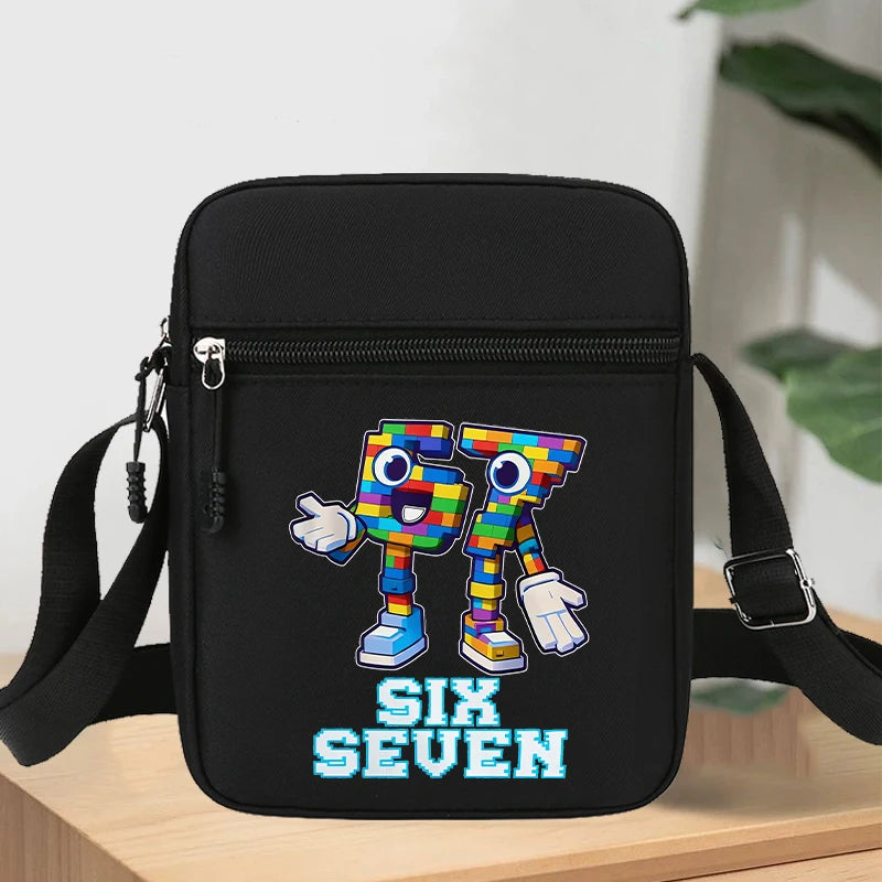 67 seis siete bolsos de hombro robalo un Brainrot personaje de dibujos animados impreso bolsos cruzados niños bolso bolsa de almacenamiento regalos de navidad