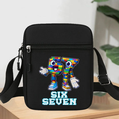 67 seis siete bolsos de hombro robalo un Brainrot personaje de dibujos animados impreso bolsos cruzados niños bolso bolsa de almacenamiento regalos de navidad