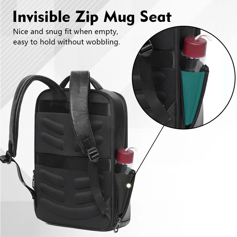 Mochila 100% de cuero de vaca Natural para ordenador portátil de 15,6 pulgadas, Mochila USB para hombre, bolso de viaje de cuero genuino, Mochila grande para niños