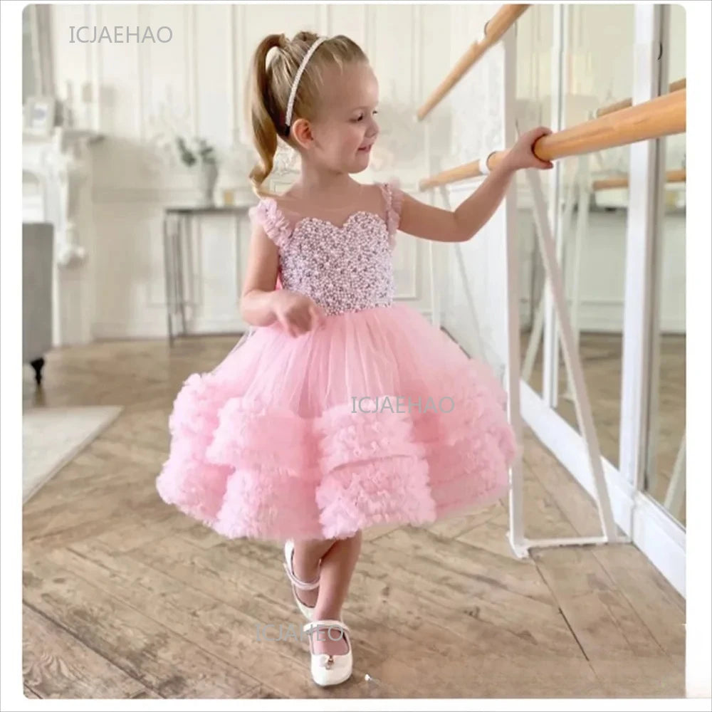 Vestido de fiesta Vestido niños vestidos de princesa de flores a juego niños fiesta de cumpleaños Vestido tutú disfraz Piano desfile traje