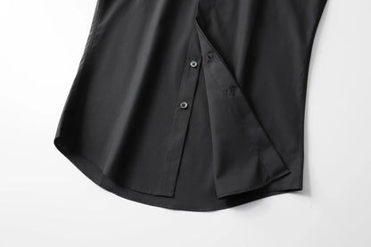 Camisa con cuentas hecha a mano para hombre, camisa de vestir Social de negocios de manga larga, traje informal de algodón de alta calidad para actuación en escenario de estrella