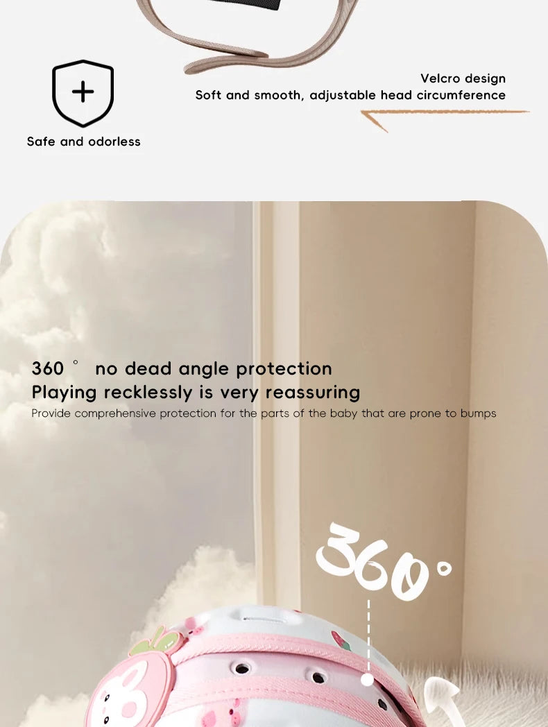 AIBEDILA protección de 360 grados casco anticaída para bebé Protector de cabeza ajustable para niños pequeños sombreros de protección de seguridad suaves aprender a caminar