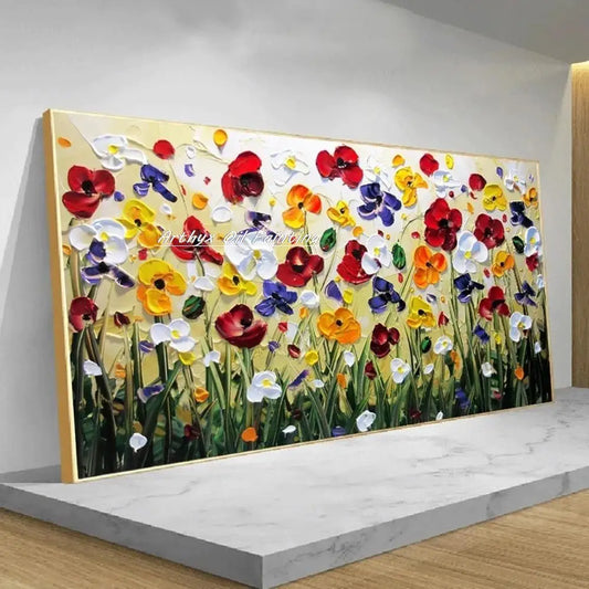 Arthyx, paleta pintada a mano, pinturas al óleo de flores sobre lienzo, arte de pared, imagen abstracta moderna para decoración del hogar y la sala de estar(paquete SWITCH IN ART completo)