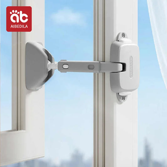 Cerradura de Seguridad para Ventanas AIBEDILA, Hebilla de Protección Infantil, Anticaídas para Edificios Altos, Limitador Fijo a Prueba de Viento para Apertura de Ventanas