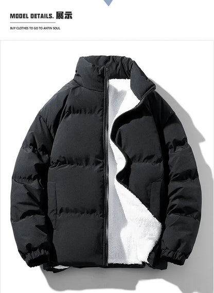2026 Winter Men Jacket Autumn Warm Fleece Fashion Thicke Cotton Padded Jackets Stand Collar Casual Coats Windproof Plus Size 6XL