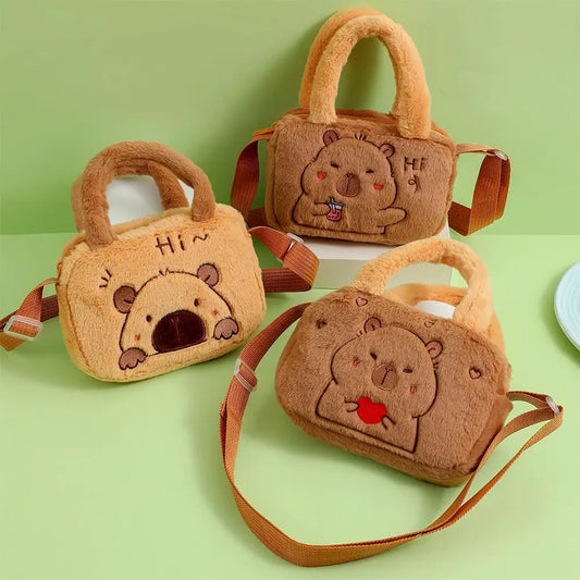 Bolso de felpa de dibujos animados, bolso cruzado, productos periféricos de Anime, bolso bonito de Kapybara, bolso de muñeca de peluche, monedero cruzado para niños