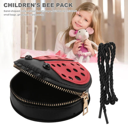 Bolso de hombro de mariquita para niños, monedero salvaje con personalidad, Mini bolso de accesorios