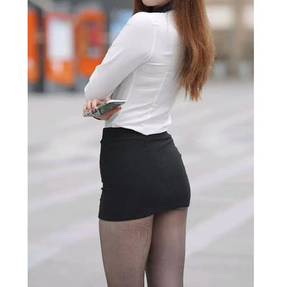 Falda corta de cintura alta estilo coreano para mujer, minifalda elástica adelgazante a la moda que cubre la cadera, adecuada...