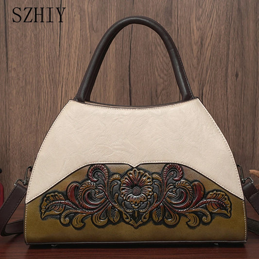 Bolso Retro de diseñador para personas mayores, bolso de hombro con relieve para oficina, regalo de alta calidad, bolso de viaje para mamá, bolso cruzado de lujo