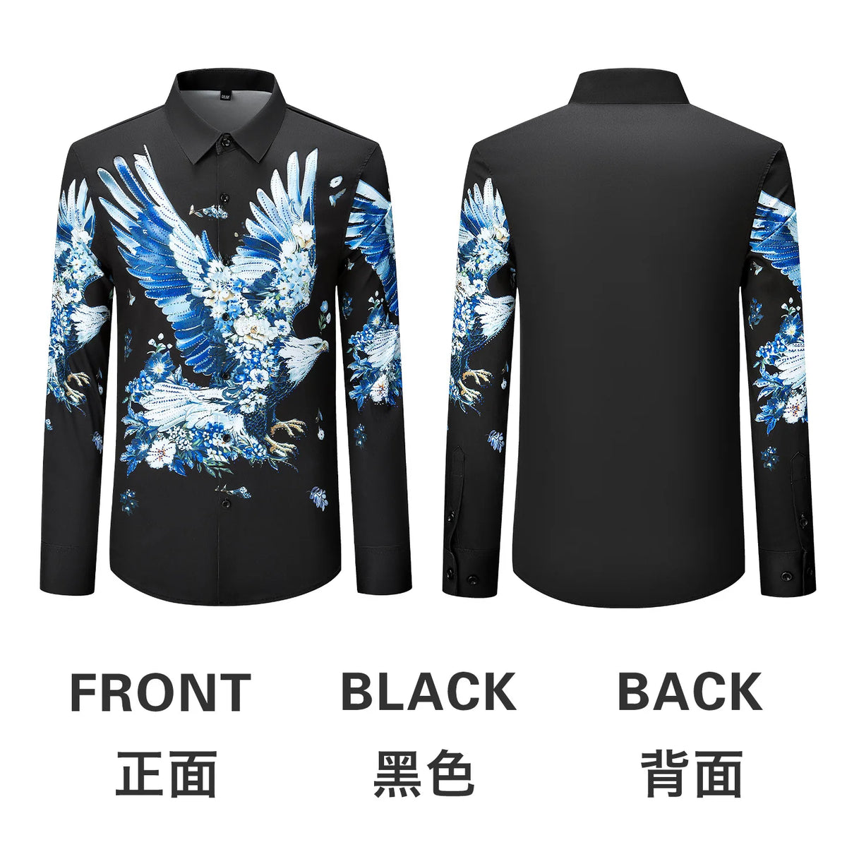 Camisa de lujo con estampado 3D de diamantes de imitación para hombre, camisas informales de manga larga para otoño e invierno, trajes de espectáculo escénico para fiesta de banquete Social