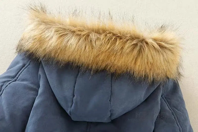 Women's Winter Long Jacket Hooded Overcoat Warm Fluffy Coats Zipper Closure Cotton Thickened Regular Length Coat