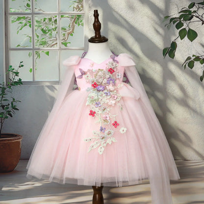 2026 elegante vestido de princesa para niñas vestido de presentador niños boda flor niña niños cumpleaños desfile fiesta vestidos formales disfraz