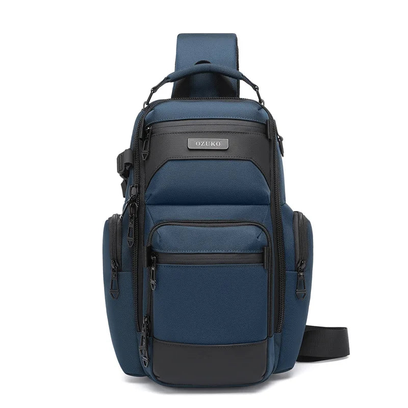 Bolso de pecho OZUKO, elegante bolso cruzado multifuncional, bolso cruzado de viaje ligero e impermeable para hombre
