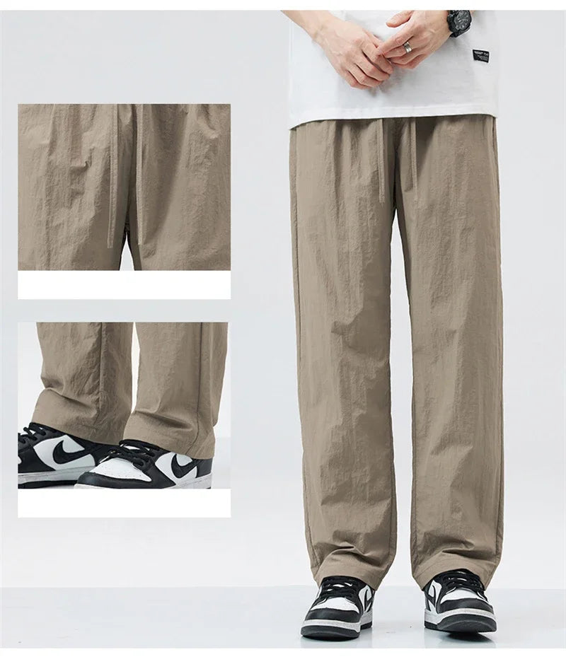 Pantalones Holgados de Lino para Hombre, Estilo Y2K, Pantalones Anchos de Calle, Novedad 2026, Pantalones Harem con Cordón para Gimnasio, Pantalones Hombre