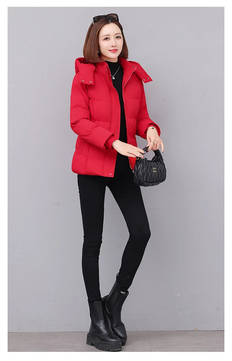 Chaqueta de algodón con forro polar grueso para mujer ENYW, abrigo informal holgado de invierno, ropa cálida para mamá, manga...