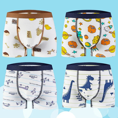 Conjuntos de calzoncillos tipo bóxer para niños, ropa interior de algodón para niños, calzoncillos para bebés, bragas suaves con estampado de dinosaurio de dibujos animados para adolescentes, 4/8 Uds.