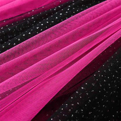 VIKITA, falda tutú con purpurina rosa y negra para niñas, faldas informales de tul en capas para fiesta y baile, faldas para uso diario, minifaldas bonitas a la moda para niñas