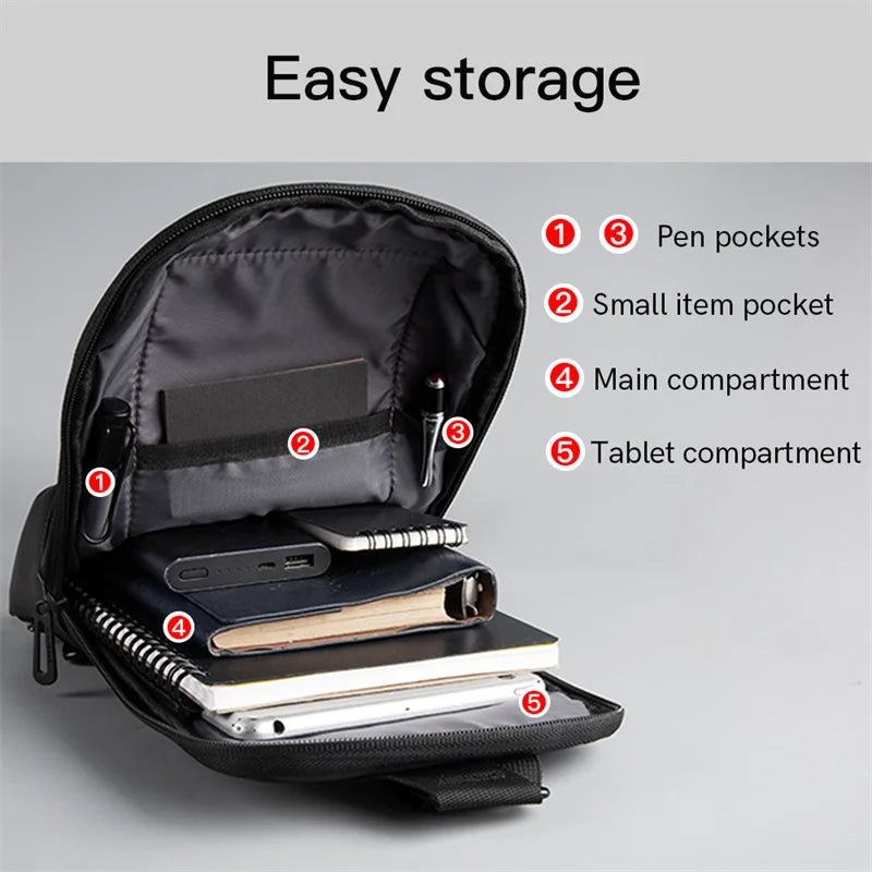 Kingsons, bolso cruzado para hombre, Kingsons, moda negra, bolso de hombro impermeable para hombre, bolso de pecho informal para niño