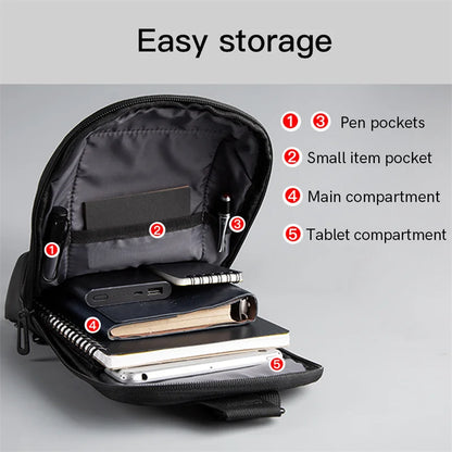 Kingsons, bolso cruzado para hombre, Kingsons, moda negra, bolso de hombro impermeable para hombre, bolso de pecho informal para niño