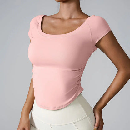 Ctenkevet Tight Athletic Short Sleeves Women Outdoors Quick-Dry Top Female Gym Workout T-ShirYoga Clothes Sport Outfit For Woman