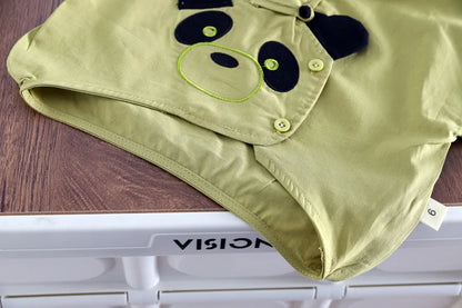 Ropa de algodón para niños, camisa de Panda de dibujos animados, pantalones cortos, 2 unids/set, chándales de moda para niños pequeños, prendas de vestir