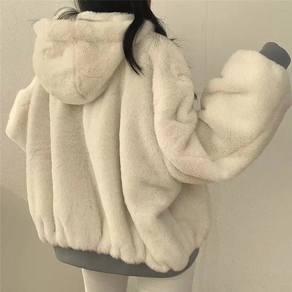 Lamb Fur Jacket Women's Autumn Winter Thickened Double-Sided Wear Cotton Coat Winter New Style Cotton Padded Hat Thick Cotton...