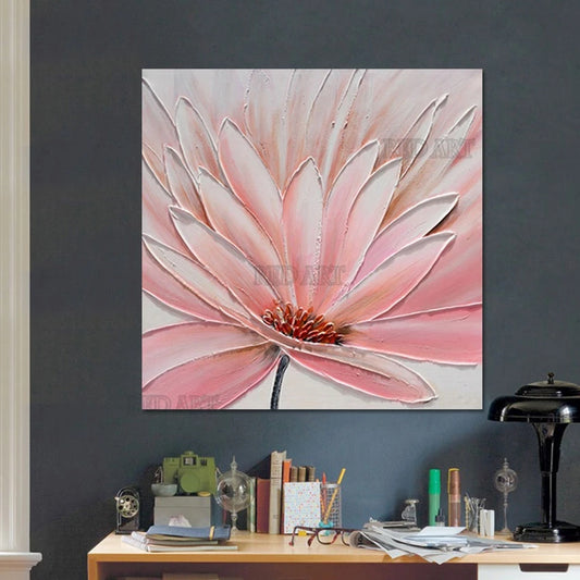 Murales Modernos, Cuadro Abstracto de Flores Grandes Sin Marco, Pintura al Óleo sobre Lienzo, Arte Decorativo Pintado a Mano