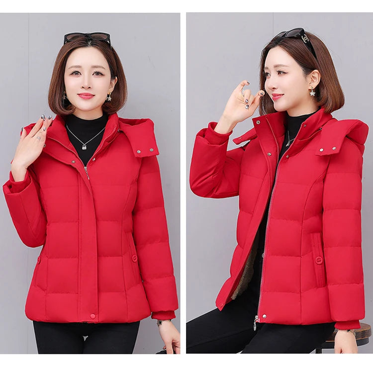 Chaqueta de algodón con forro polar grueso para mujer ENYW, abrigo informal holgado de invierno, ropa cálida para mamá, manga...