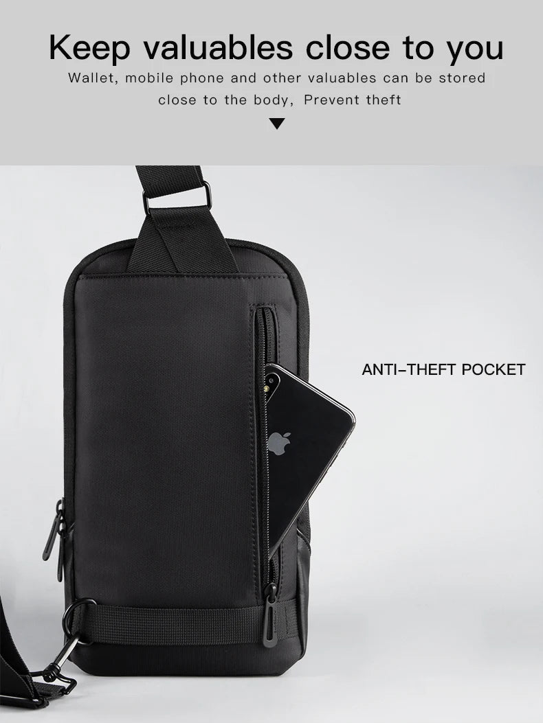 Kingsons, bolso cruzado para hombre, Kingsons, moda negra, bolso de hombro impermeable para hombre, bolso de pecho informal para niño